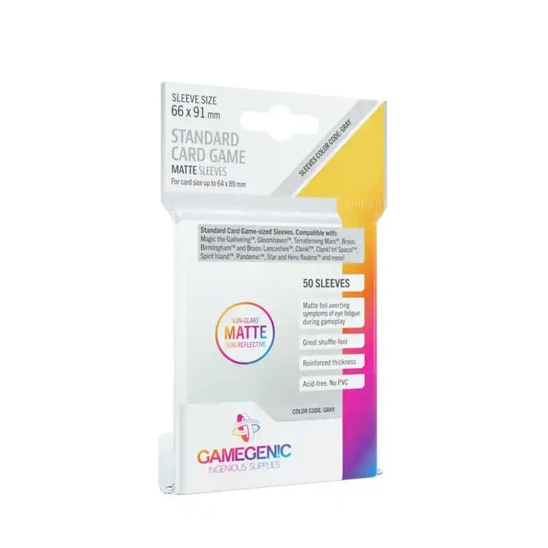 GameGenic Grey Sleeves 66 x 91 mm