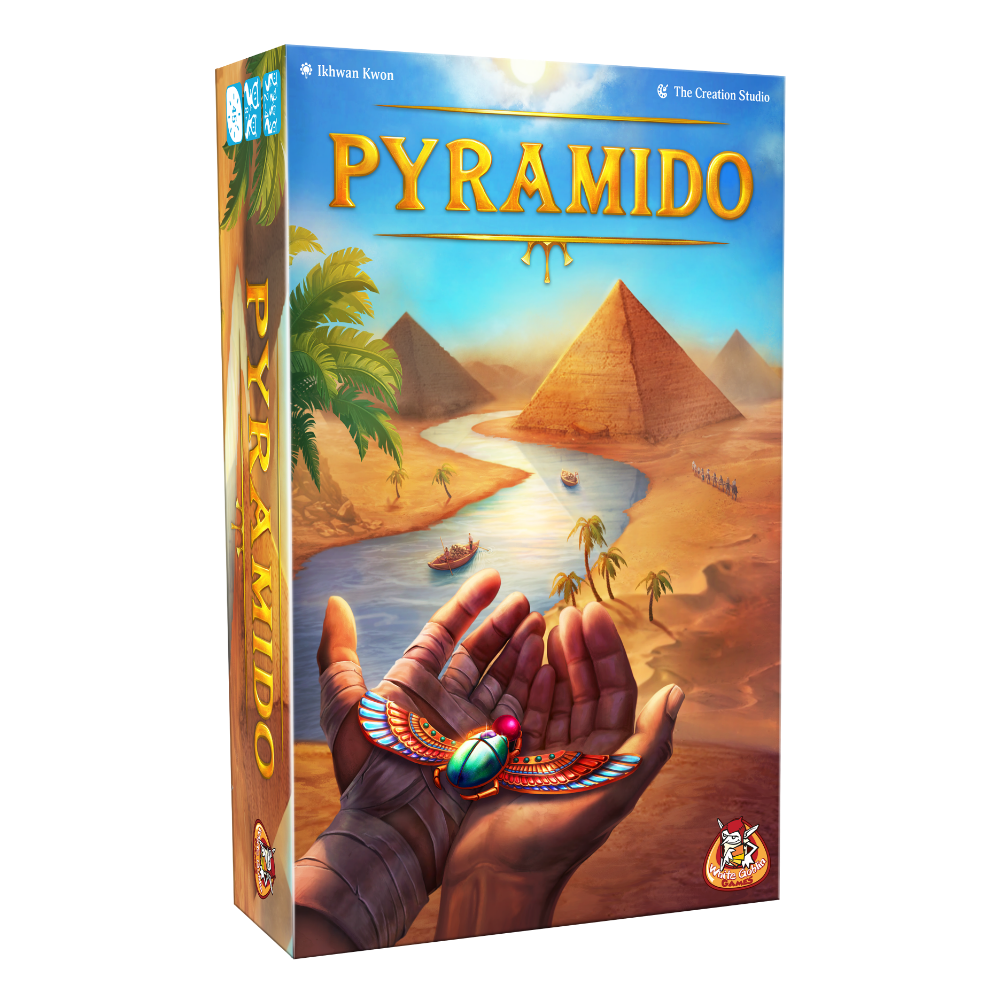 Voorkant van de doos van het spel Pyramido