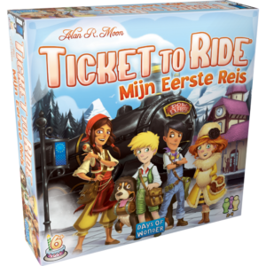 Voorkant van de doos van het spel Ticket to Ride: Mijn Eerste Reis.