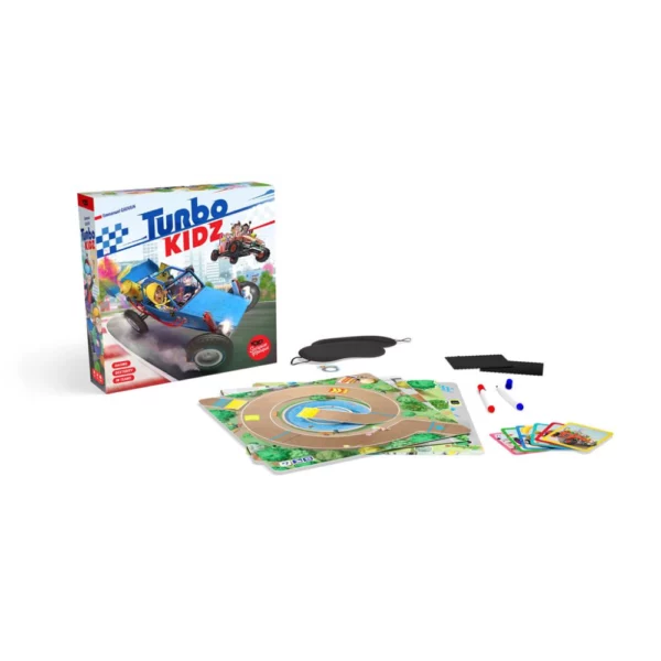 Inhoud van de doos van het kinderspel Turbo Kidz