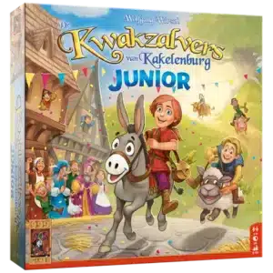 Voorkant van het bordspel de Kwakzalvers van Kakelenburg Junior