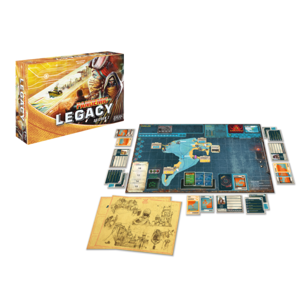 Inhoud van het bordspel Pandemic Legacy Seizoen 2