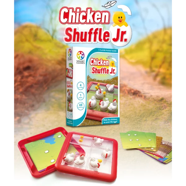 Voorkant van het puzzelspel Chicken Shuffle Junior