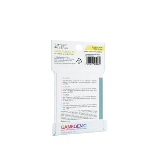 GameGenic Prime Board Game Sleeves - Yellow 44 x 67 mm